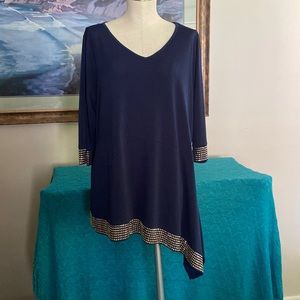 Bellini Navy Blue Embellished With Bling Tunic